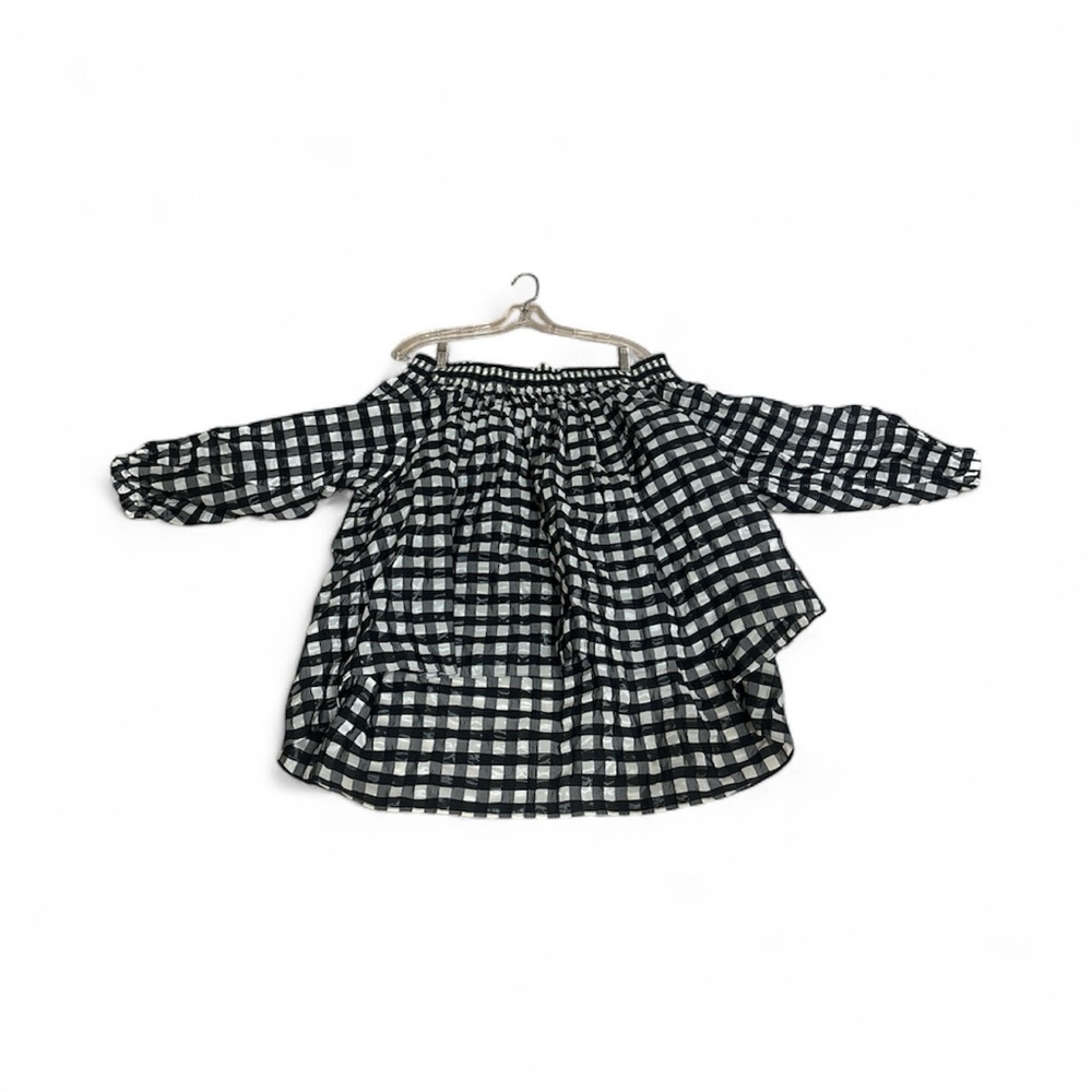 Alaia Black And White Striped Off The Shoulder Top